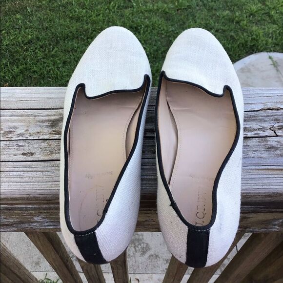 J. Crew White Fabric Flats Size 101/2 - Picture 2 of 10